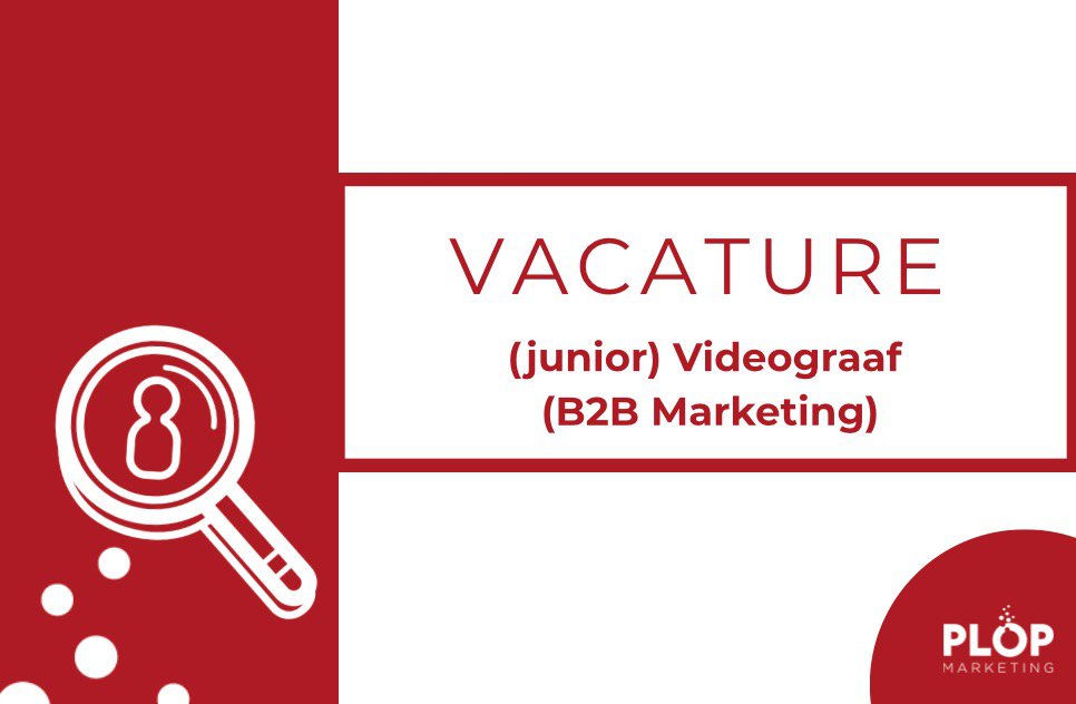 VACATURE: Videograaf (B2B Marketing) cover